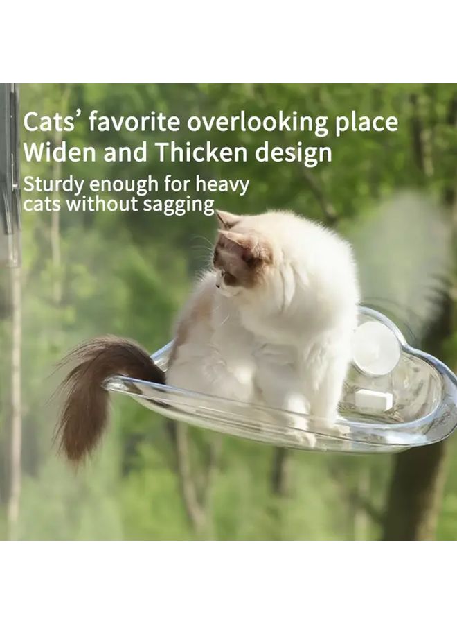 Transparent Brown Cat Hammock Sunning Platform Extra Large Thickened Suction Cup Hanging Bed - Image 5
